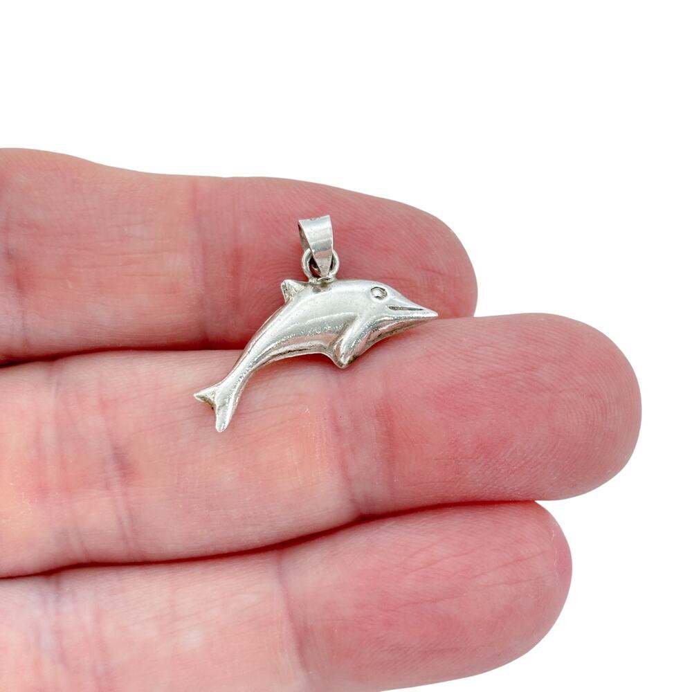 Vintage Sterling Silver 925 Dolphin Pendant